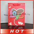 Red heart shape wedding gift paper bags